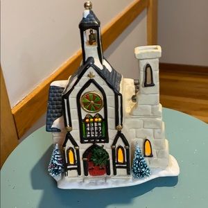 Vintage Christmas church with that lights up